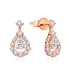 Pear Cut 4x3mm Moissanite Stud Earrings 925 Sterling Silver Bridal Sparkle BandsCo Straps