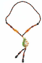 Pear Pendant Glass Teardrop Beaded Necklace Statement