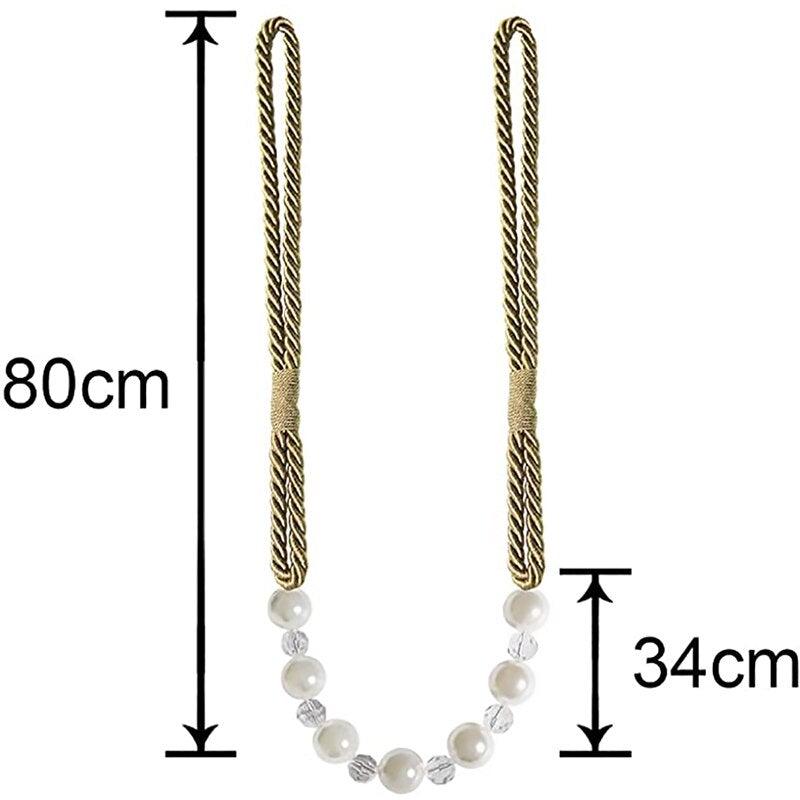 Pearl Curtain Tieback Bling Pearl Bandage Accessories Curtains Holder Buckle Tie Rope Home Decorative Curtain Tieback Decorative Drapery Holdbacks Rope Holder For Home Office 53cm Stevvex
