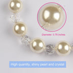 Pearl Curtain Tieback Bling Pearl Bandage Accessories Curtains Holder Buckle Tie Rope Home Decorative Curtain Tieback Decorative Drapery Holdbacks Rope Holder For Home Office 53cm Stevvex