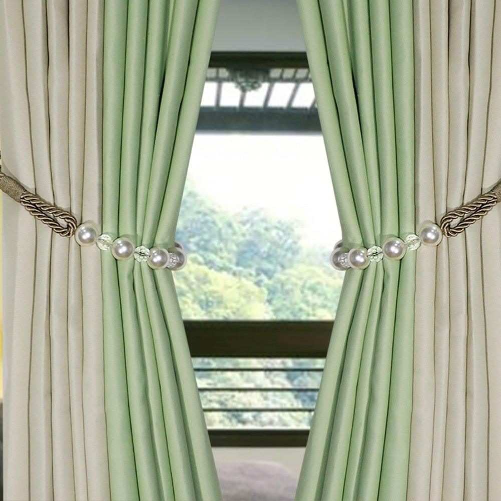 Pearl Curtain Tieback Bling Pearl Bandage Accessories Curtains Holder Buckle Tie Rope Home Decorative Curtain Tieback Decorative Drapery Holdbacks Rope Holder For Home Office 53cm Stevvex