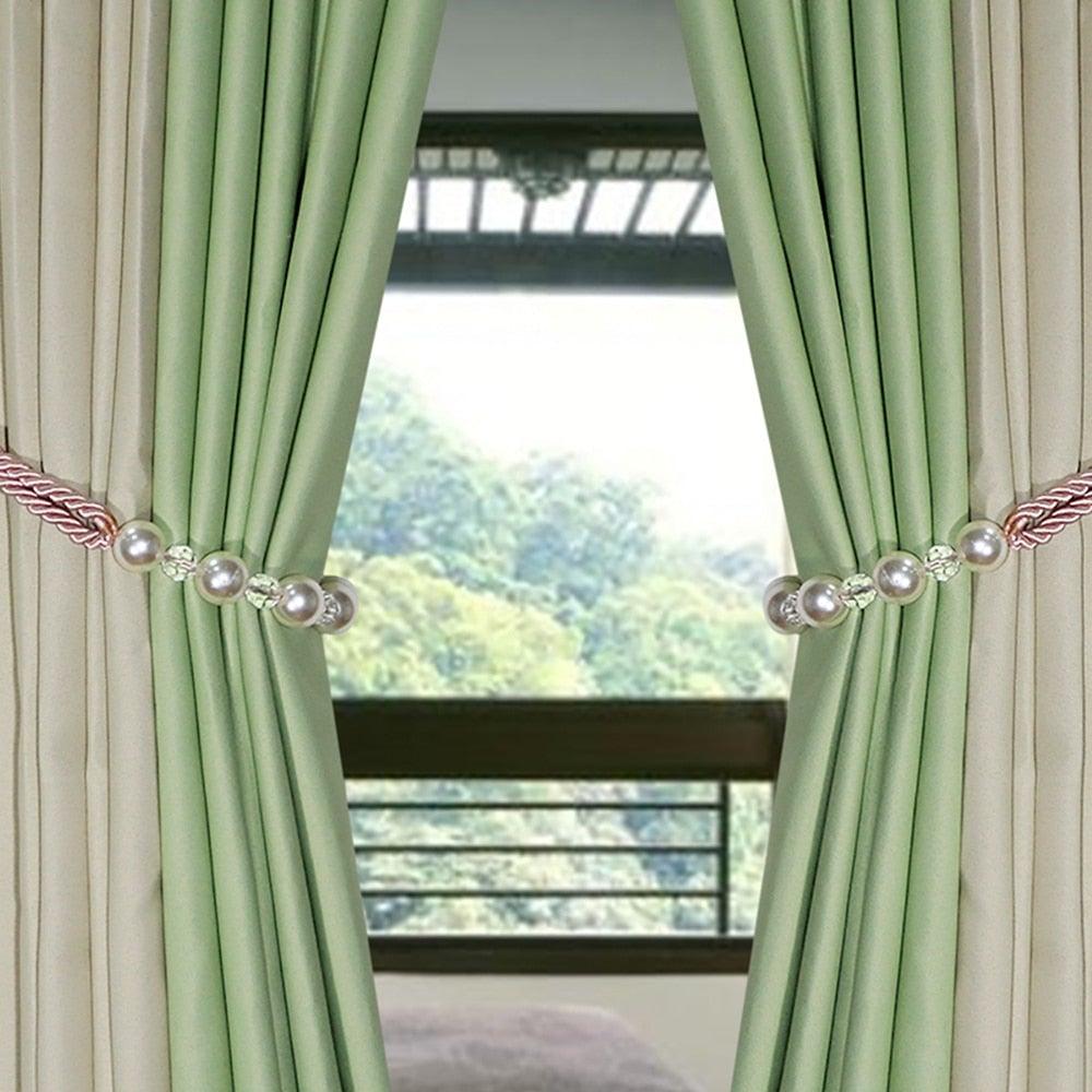 Pearl Curtain Tieback Bling Pearl Bandage Accessories Curtains Holder Buckle Tie Rope Home Decorative Curtain Tieback Decorative Drapery Holdbacks Rope Holder For Home Office 53cm Stevvex