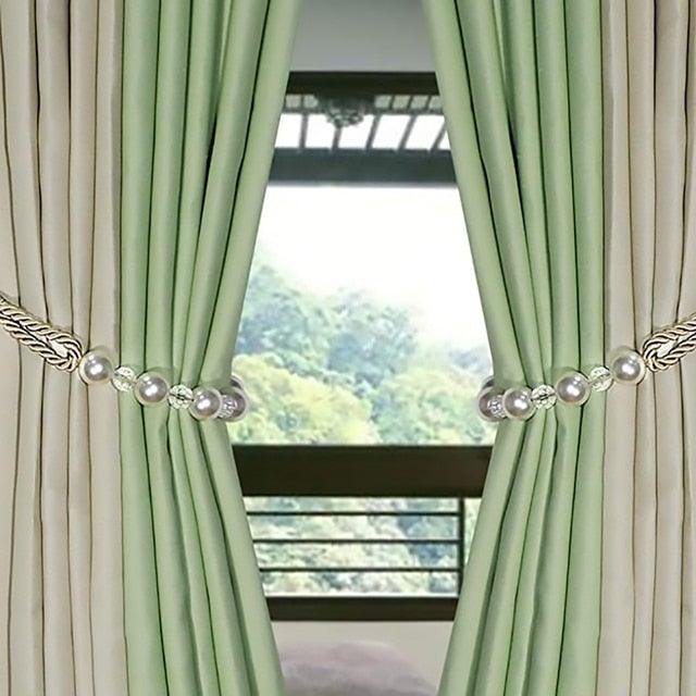 Pearl Curtain Tieback Bling Pearl Bandage Accessories Curtains Holder Buckle Tie Rope Home Decorative Curtain Tieback Decorative Drapery Holdbacks Rope Holder For Home Office 53cm Stevvex
