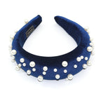 Pearl Headband Special Design Pearl Stone Velvet Hairbands Handmade Women Crown Sponge Thick Head Hoop for Girls Gorgeous Hair Accessories For Women Stevvex