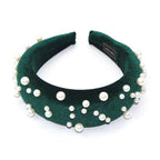 Pearl Headband Special Design Pearl Stone Velvet Hairbands Handmade Women Crown Sponge Thick Head Hoop for Girls Gorgeous Hair Accessories For Women Stevvex
