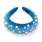 Pearl Headband Special Design Pearl Stone Velvet Hairbands Handmade Women Crown Sponge Thick Head Hoop for Girls Gorgeous Hair Accessories For Women Stevvex