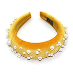 Pearl Headband Special Design Pearl Stone Velvet Hairbands Handmade Women Crown Sponge Thick Head Hoop for Girls Gorgeous Hair Accessories For Women Stevvex