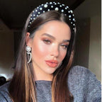 Pearl Headband Special Design Pearl Stone Velvet Hairbands Handmade Women Crown Sponge Thick Head Hoop for Girls Gorgeous Hair Accessories For Women Stevvex