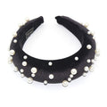 Pearl Headband Special Design Pearl Stone Velvet Hairbands Handmade Women Crown Sponge Thick Head Hoop for Girls Gorgeous Hair Accessories For Women Stevvex