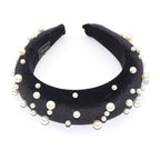 Pearl Headband Special Design Pearl Stone Velvet Hairbands Handmade Women Crown Sponge Thick Head Hoop for Girls Gorgeous Hair Accessories For Women Stevvex