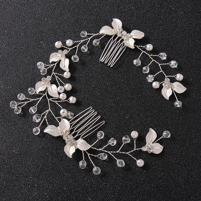 Pearl Leaf Comb Headband Hair Accessories For Women Tiara Headband Wedding Accessories Headband on the head Gorgeous Hair Accessories For Women Stevvex