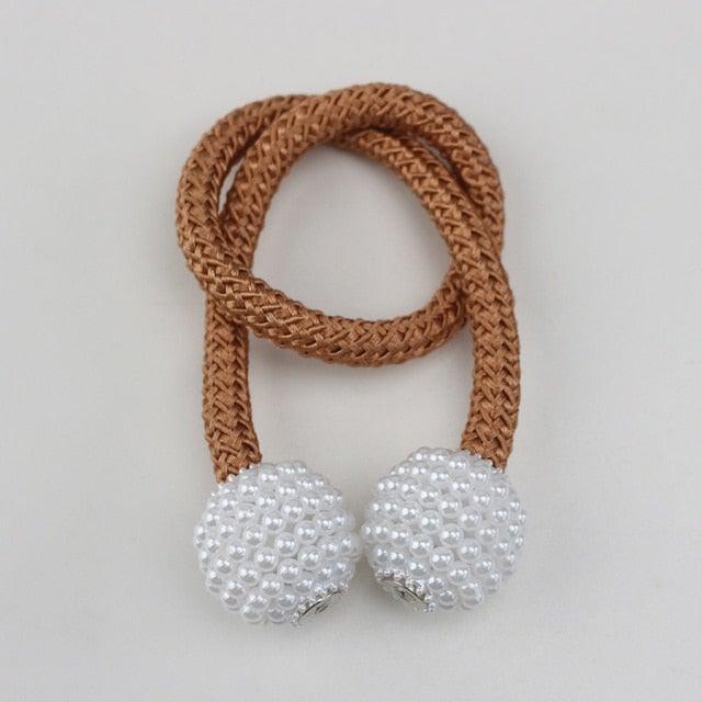 Pearl Magnetic Curtain Clip Curtain Holder Tieback Buckle Clips Hanging Ball Buckle Tie Back Curtain Accessories Home Decor  Decorative Curtain Holdbacks Crystal Tie Backs For Curtains Curtain Holders For Window Draperies Stevvex