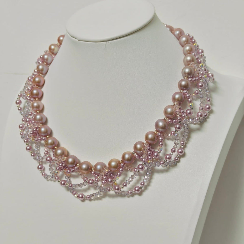 Luxury Pearl & Crystal Layered Necklace Set | Premium Multi-Layer Statement Necklace for Special Occasions (MAC347)
