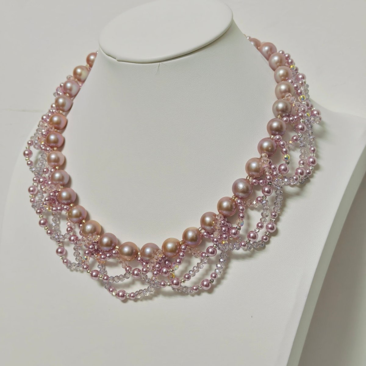 Luxury Pearl & Crystal Layered Necklace Set | Premium Multi-Layer Statement Necklace for Special Occasions (MAC347)