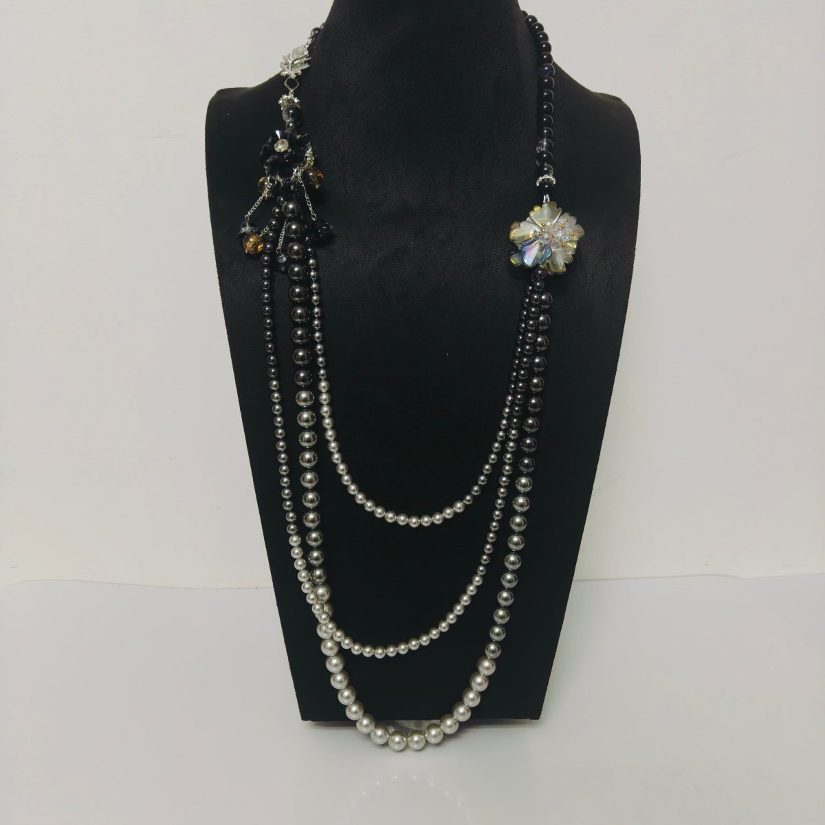 Luxury Pearl & Crystal Layered Necklace Set | Premium Multi-Layer Statement Necklace for Special Occasions (MAC347)