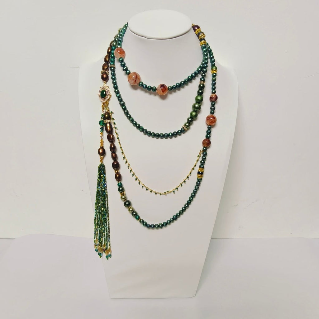 Luxury Pearl & Crystal Layered Necklace Set | Premium Multi-Layer Statement Necklace for Special Occasions (MAC347)