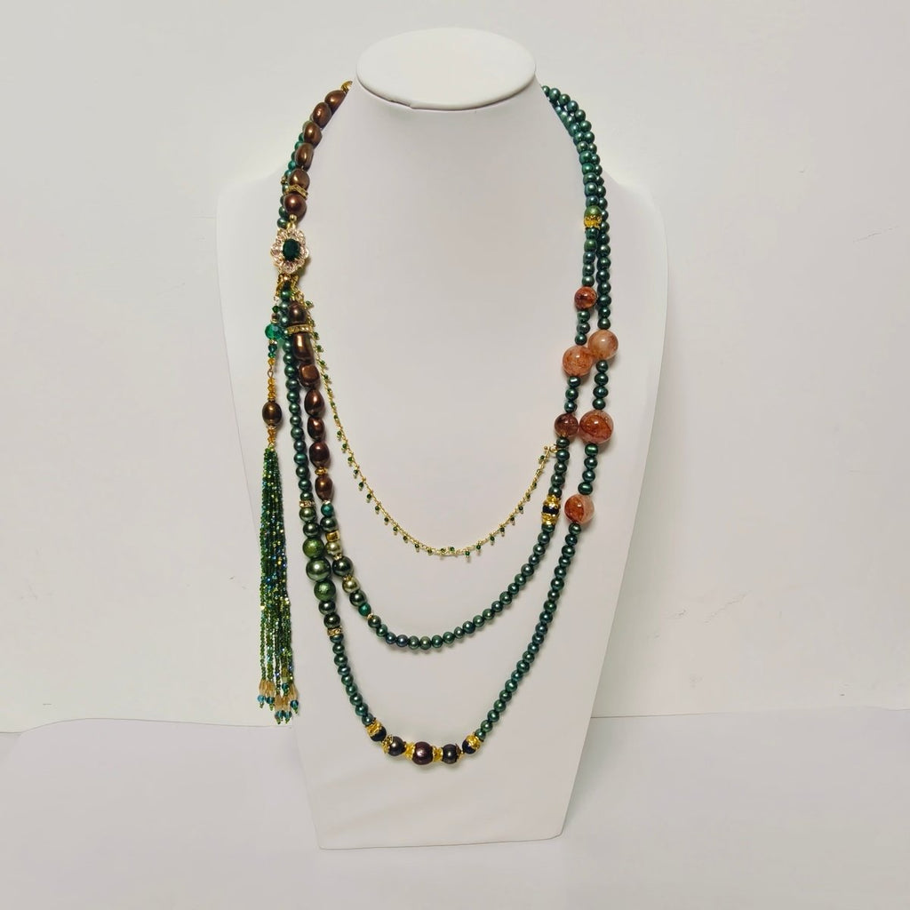 Luxury Pearl & Crystal Layered Necklace Set | Premium Multi-Layer Statement Necklace for Special Occasions (MAC347)