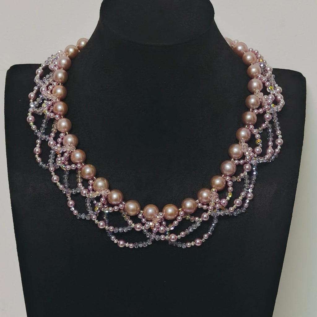 Luxury Pearl & Crystal Layered Necklace Set | Premium Multi-Layer Statement Necklace for Special Occasions (MAC347)