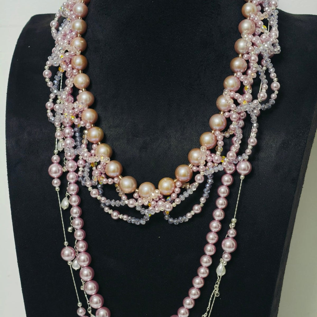 Luxury Pearl & Crystal Layered Necklace Set | Premium Multi-Layer Statement Necklace for Special Occasions (MAC347)