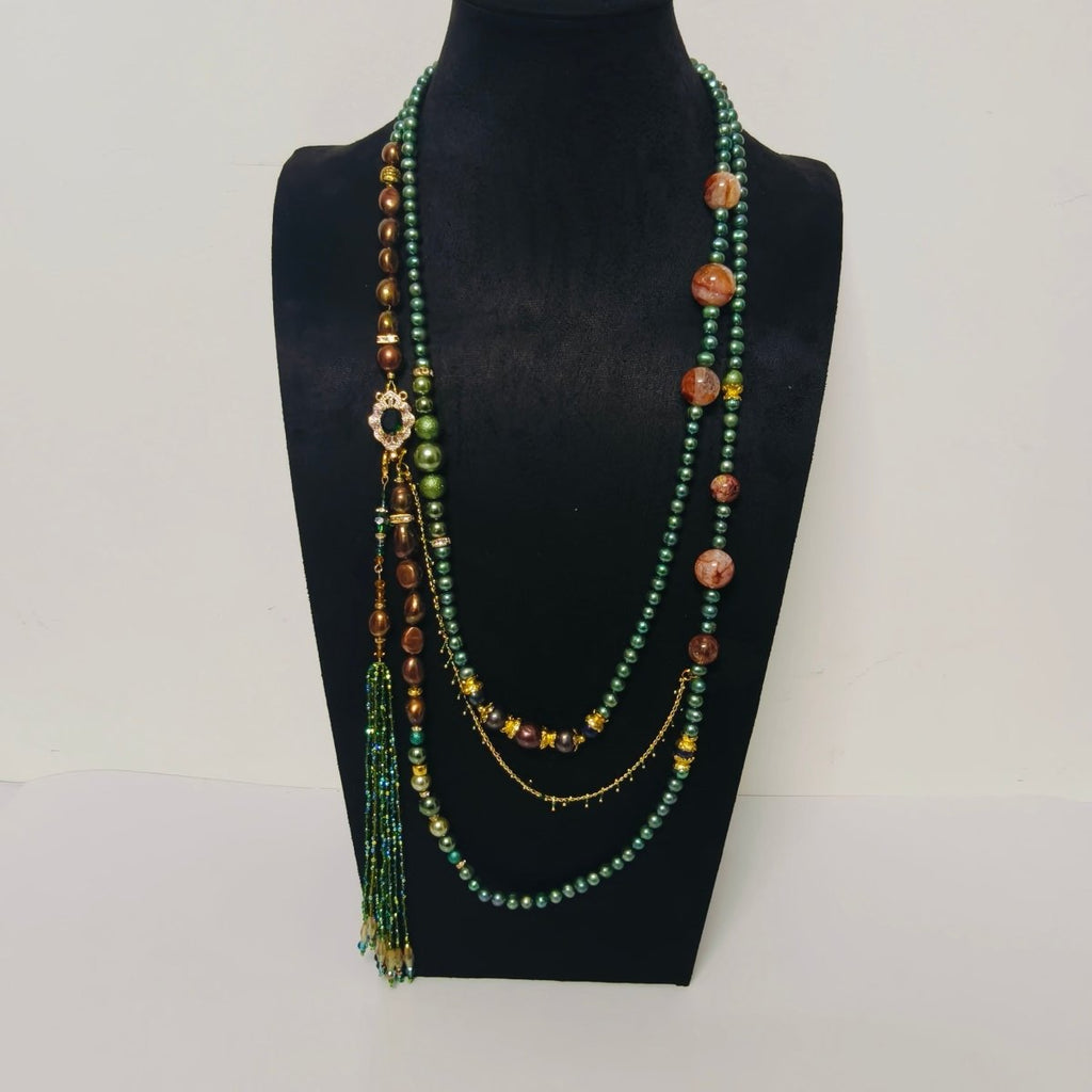 Luxury Pearl & Crystal Layered Necklace Set | Premium Multi-Layer Statement Necklace for Special Occasions (MAC347)