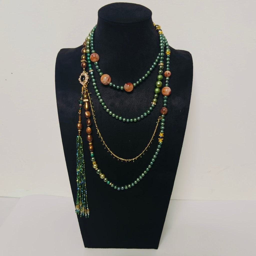 Luxury Pearl & Crystal Layered Necklace Set | Premium Multi-Layer Statement Necklace for Special Occasions (MAC347)