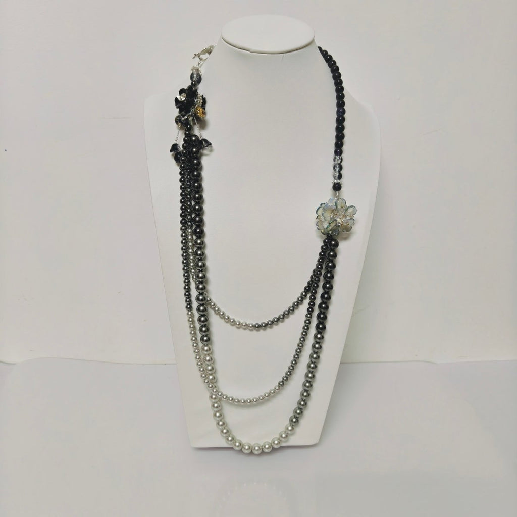 Luxury Pearl & Crystal Layered Necklace Set | Premium Multi-Layer Statement Necklace for Special Occasions (MAC347)