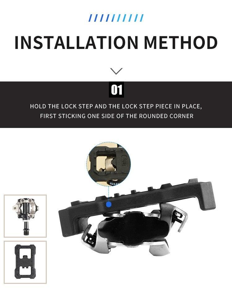 Pedal Cleats Flat Adapter Original Self Locking Pedal Flat Plate Conversion Device Suitable For Bike Pedals Bike Universal Clipless Platform Adapters Cleats Pedal Bicycle Pedal Adapters Stevvex
