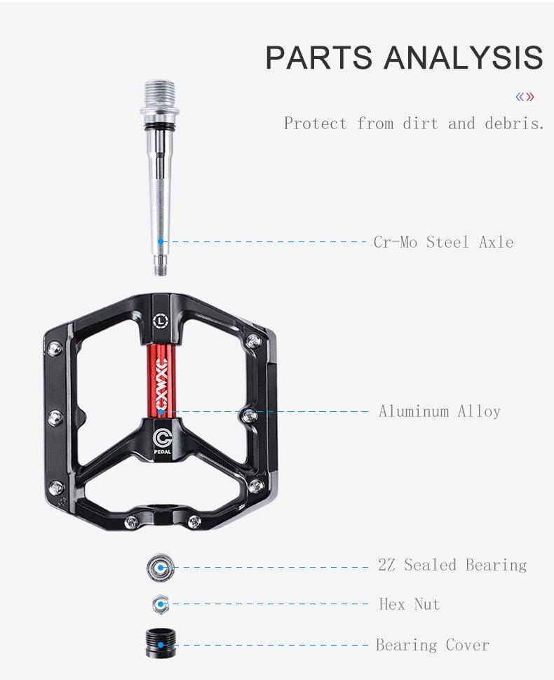 Pedals Bicycle Aluminum Pedal Mountain Urban Road Parts Sealed Bearing Flat Platform All-Round Pedals Bike Accessories Advanced 4 Bearings Mountain Bike Pedals Platform Bicycle Flat Alloy Pedals Stevvex