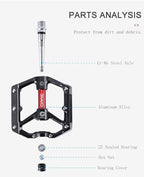 Pedals Bicycle Aluminum Pedal Mountain Urban Road Parts Sealed Bearing Flat Platform All-Round Pedals Bike Accessories Advanced 4 Bearings Mountain Bike Pedals Platform Bicycle Flat Alloy Pedals Stevvex