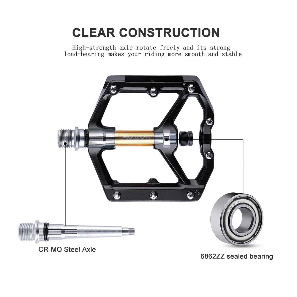 Pedals Bicycle Aluminum Pedal Mountain Urban Road Parts Sealed Bearing Flat Platform All-Round Pedals Bike Accessories Advanced 4 Bearings Mountain Bike Pedals Platform Bicycle Flat Alloy Pedals Stevvex