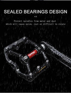 Pedals Bicycle Aluminum Pedal Mountain Urban Road Parts Sealed Bearing Flat Platform All-Round Pedals Bike Accessories Advanced 4 Bearings Mountain Bike Pedals Platform Bicycle Flat Alloy Pedals Stevvex
