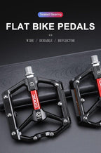 Pedals Bicycle Aluminum Pedal Mountain Urban Road Parts Sealed Bearing Flat Platform All-Round Pedals Bike Accessories Advanced 4 Bearings Mountain Bike Pedals Platform Bicycle Flat Alloy Pedals Stevvex