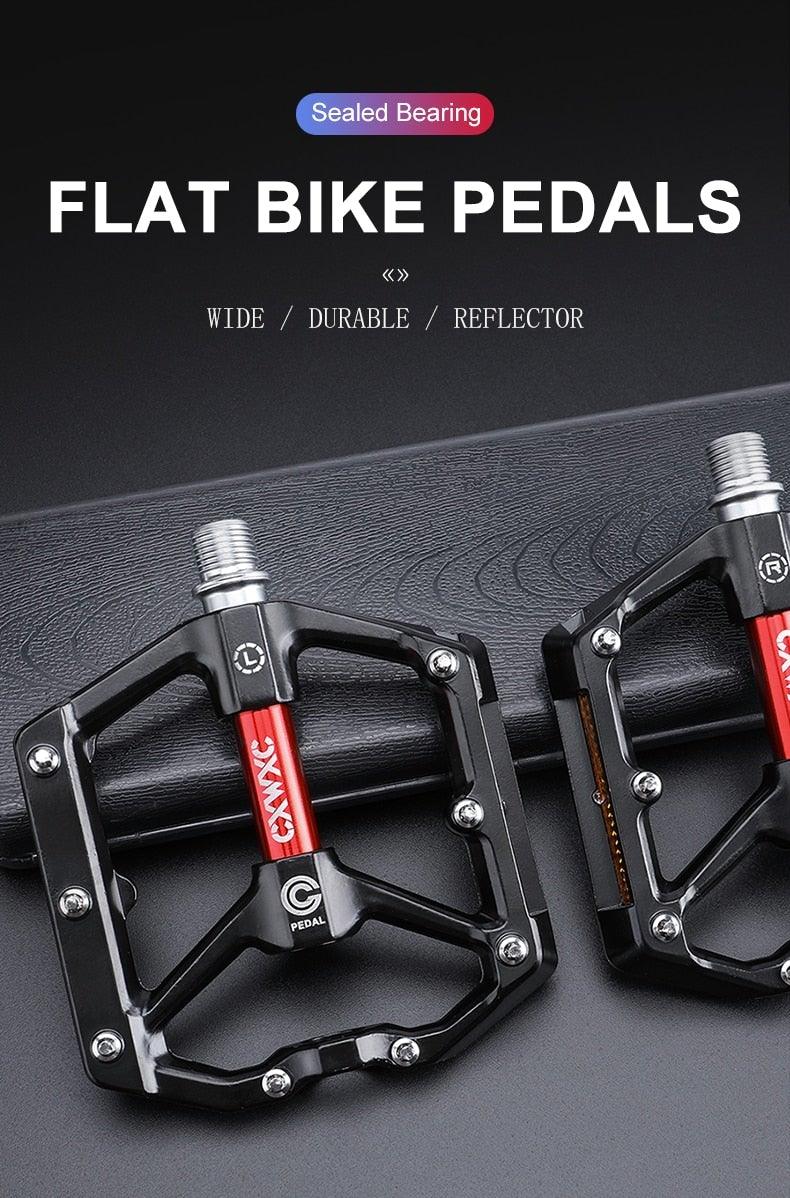Pedals Bicycle Aluminum Pedal Mountain Urban Road Parts Sealed Bearing Flat Platform All-Round Pedals Bike Accessories Advanced 4 Bearings Mountain Bike Pedals Platform Bicycle Flat Alloy Pedals Stevvex