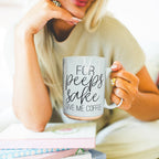 For Peep's Sake Coffee Mug 16oz Ceramic Pastel Blue Pink Funny Gift BandsCo Straps