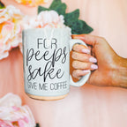 For Peep's Sake Coffee Mug 16oz Ceramic Pastel Blue Pink Funny Gift BandsCo Straps