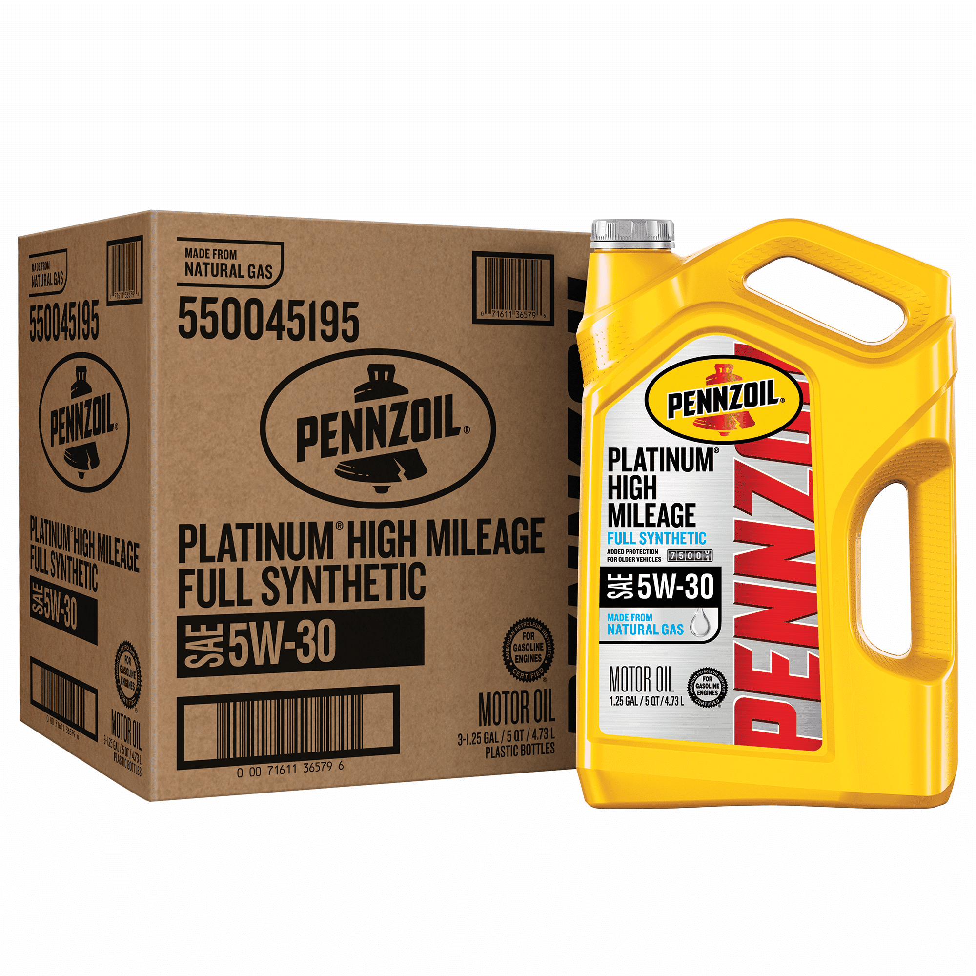 Pennzoil Platinum High Mileage Full Synthetic 5W-30 Motor Oil, 5 Quart (3 Pack) EasyOptionXY LLC