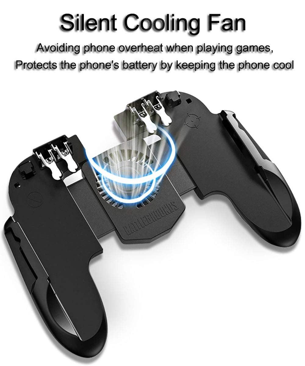 Perfect 6 Finger All-in-One Mobile Game Triggers Controller For Smartphones Mobile Along With Cooling Fan Stevvex