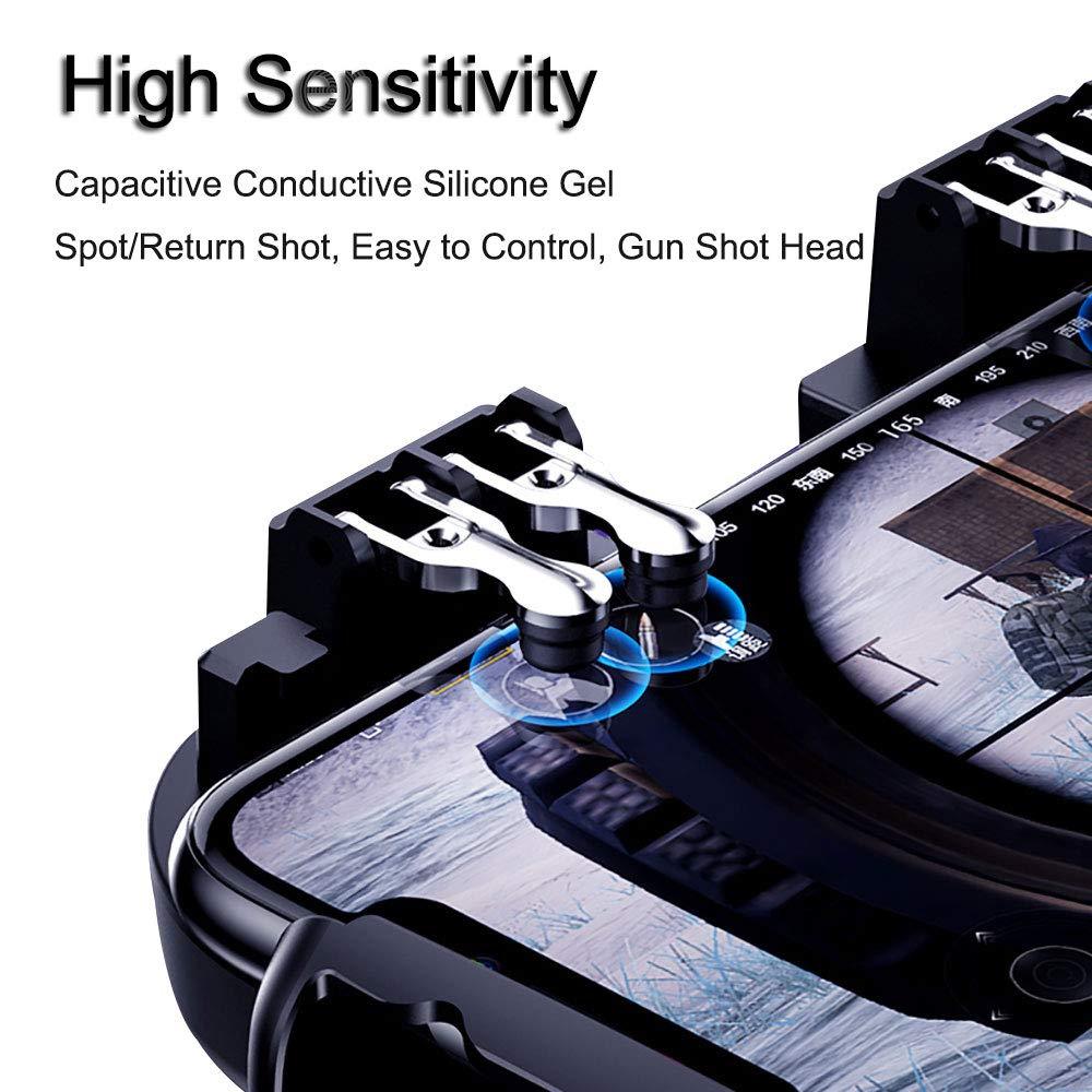 Perfect 6 Finger All-in-One Mobile Game Triggers Controller For Smartphones Mobile Along With Cooling Fan Stevvex