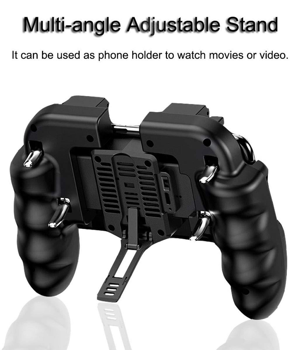 Perfect 6 Finger All-in-One Mobile Game Triggers Controller For Smartphones Mobile Along With Cooling Fan Stevvex