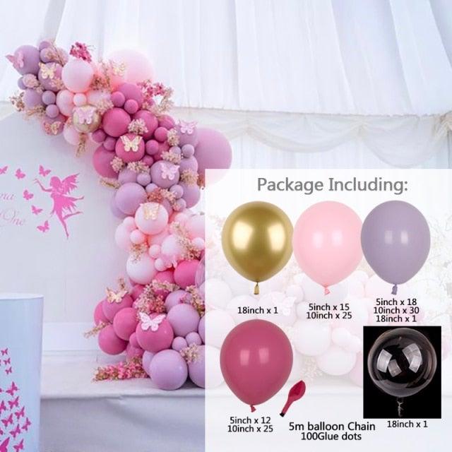 Perfect Set Of Pink Purple Balloon Set Arch Garland Kit For Wedding Birthday Anniversary Balloons For Party Decorations Stevvex