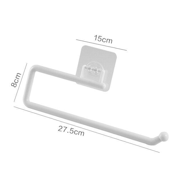 Perforation-Free Kitchen Toilet Paper Holder Special Paper Towel Rack Cling Film Storage Rack Toilet Paper Rag Holder  Wall Mount Self Adhesive Toilet Paper Holder Durable Stainless Steel Brushed Nickel Toilet Paper Roll Holder Modern No Drilling Stevvex