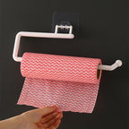 Perforation-Free Kitchen Toilet Paper Holder Special Paper Towel Rack Cling Film Storage Rack Toilet Paper Rag Holder  Wall Mount Self Adhesive Toilet Paper Holder Durable Stainless Steel Brushed Nickel Toilet Paper Roll Holder Modern No Drilling Stevvex