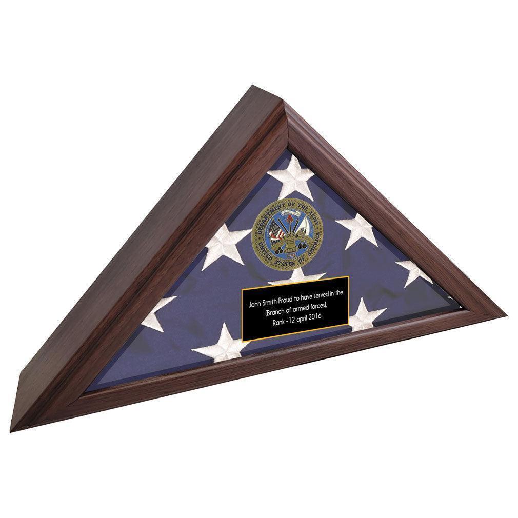 Flag Display Case Veterans with Personalized Plaque The Military Gift Store