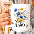 Personalized Floral Mug with Name Mug Peachy Sunday
