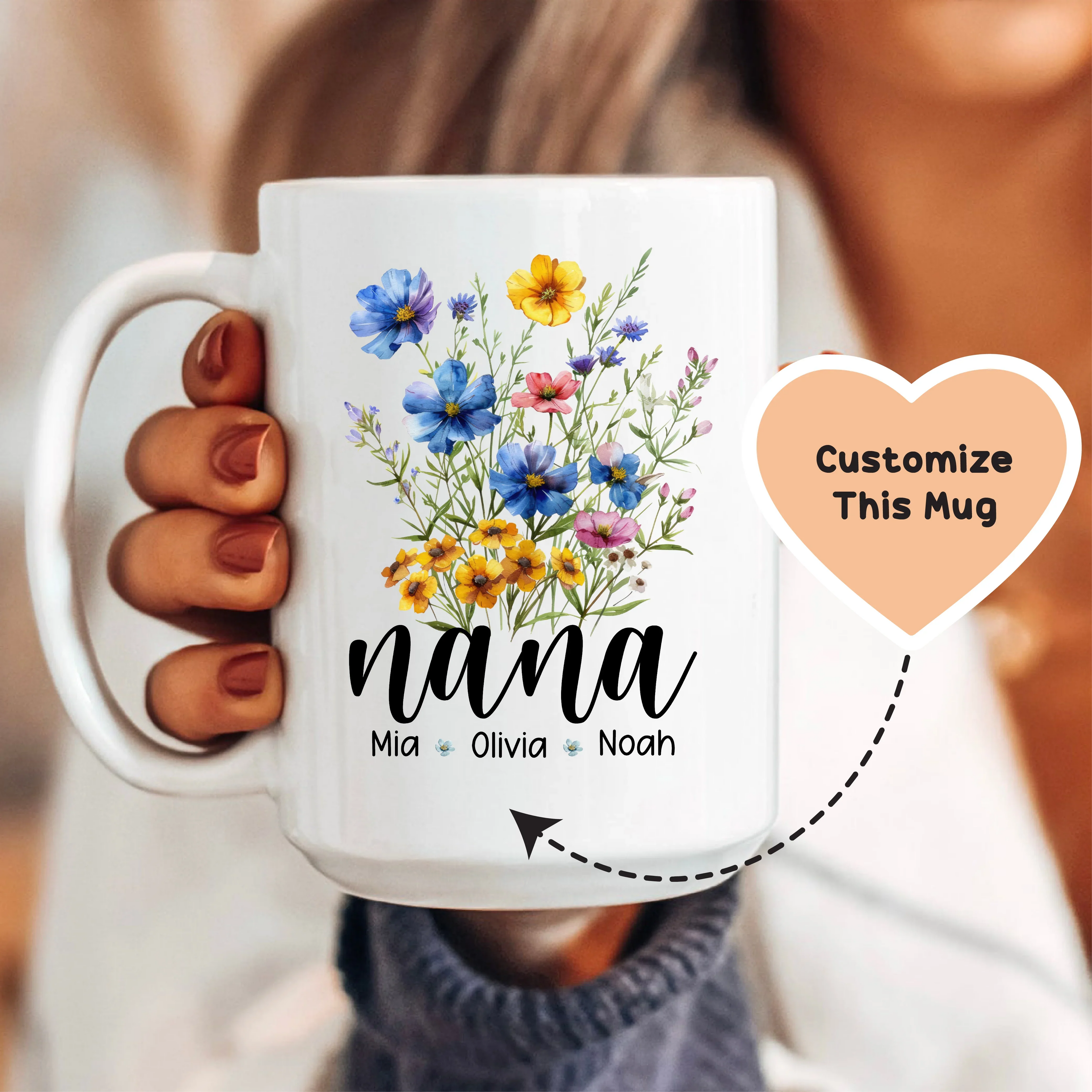 Personalized Grandma Mug Peachy Sunday