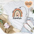 Personalized Mama Boho Rainbow Tee Peachy Sunday