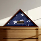 Personalized Memorial Military Flag Case - Solid Cherry Hardwood Made in USA The Military Gift Store