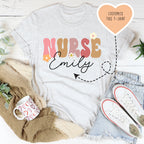 Personalized Nurse Tee Peachy Sunday