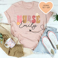 Personalized Nurse Tee Peachy Sunday