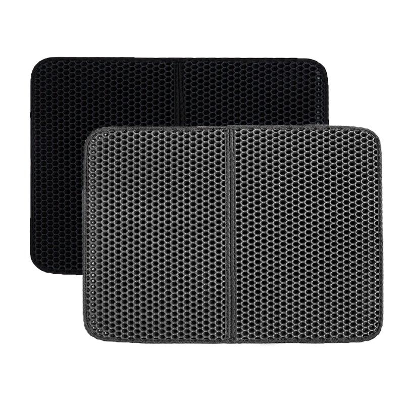 Pet Cat Litter Mat Waterproof Double Layer Cat Litter Trapping Pet Litter Box Mat Clean Pad Products For Cats Accessories Cat Litter Mat Trapping for Litter Box No-Toxic & Super Size  Urine & Waterproof Honeycomb Double Layer Anti Tracking Mats Stevvex